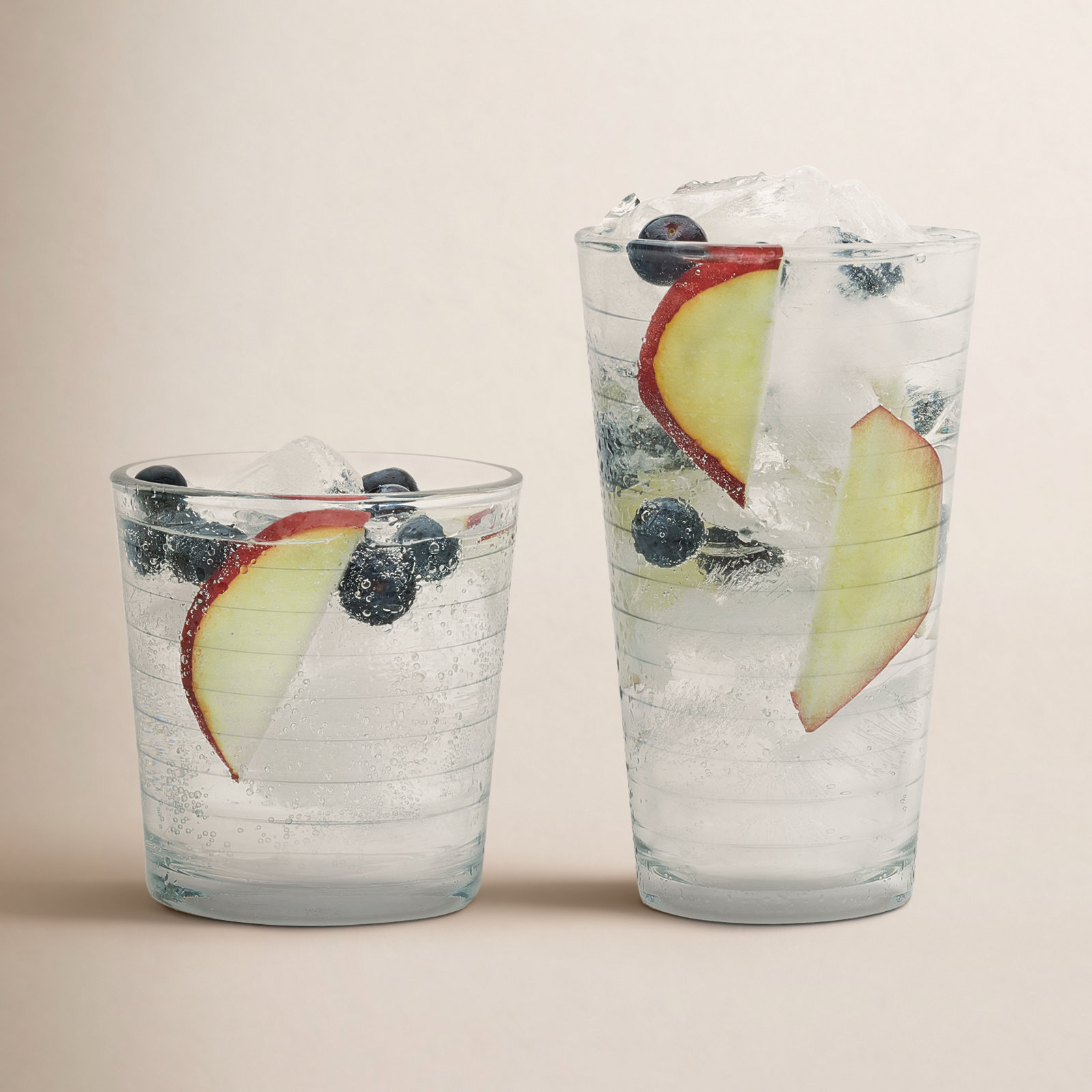 Hoops Ribbed Drinking Glass