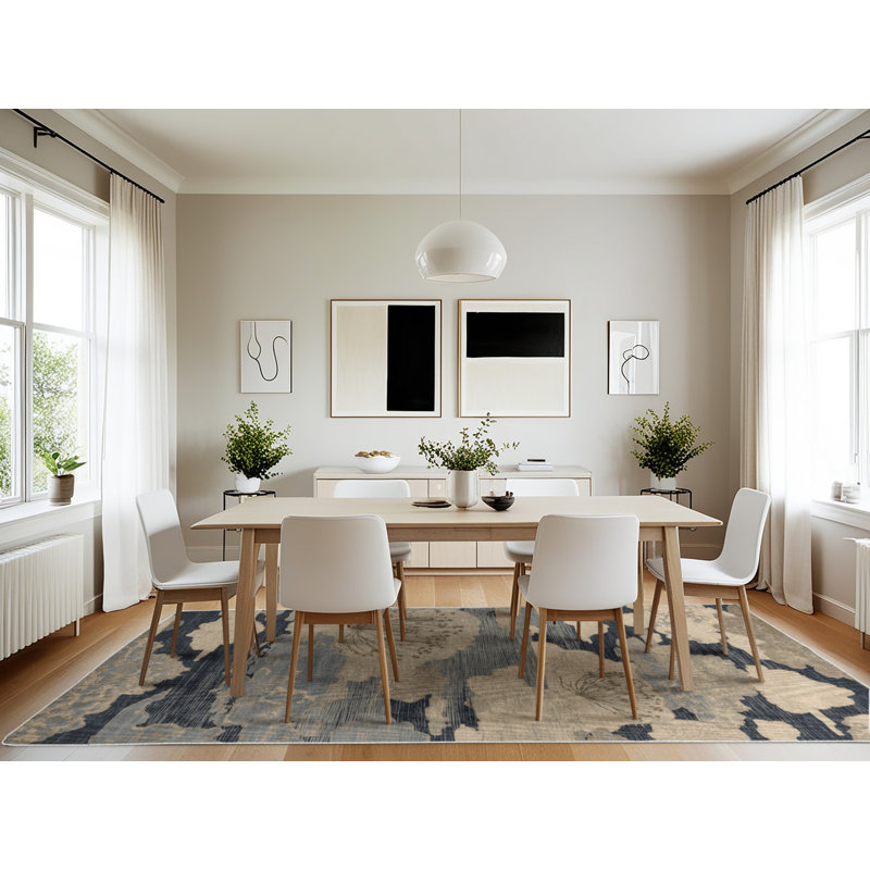 Machine Washable Nature Beige Area Rug, Rectangle 7' x 10'