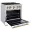 ZLINE Autograph 30" Classic Dual Fuel Range w/ White Door & Black Accents-544830567