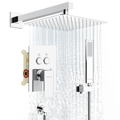 Suite de pomme de douche à double fonction 10 po à barre horizontale, pommes de douche de luxe, décor de salle de bain moderne, essentiels de rénovation de salle de bain