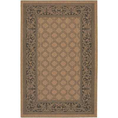 Dauphine Floral Cocoa Black Indoor Outdoor Area Rug