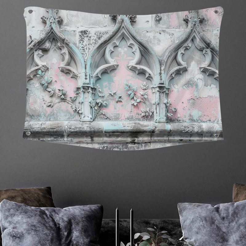 Tapisserie murale architecture gothique - Décoration murale architecture, H 50 po x l 60 po