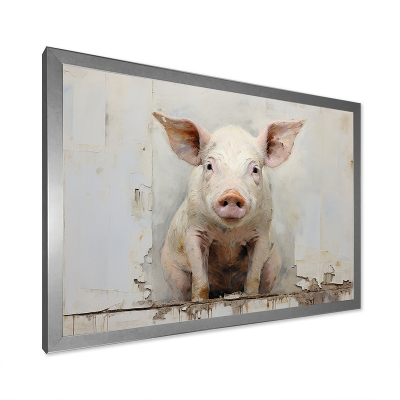 L'art des cochons, Cadre photo argenté, H 16 po x l 32 po x P 1 po