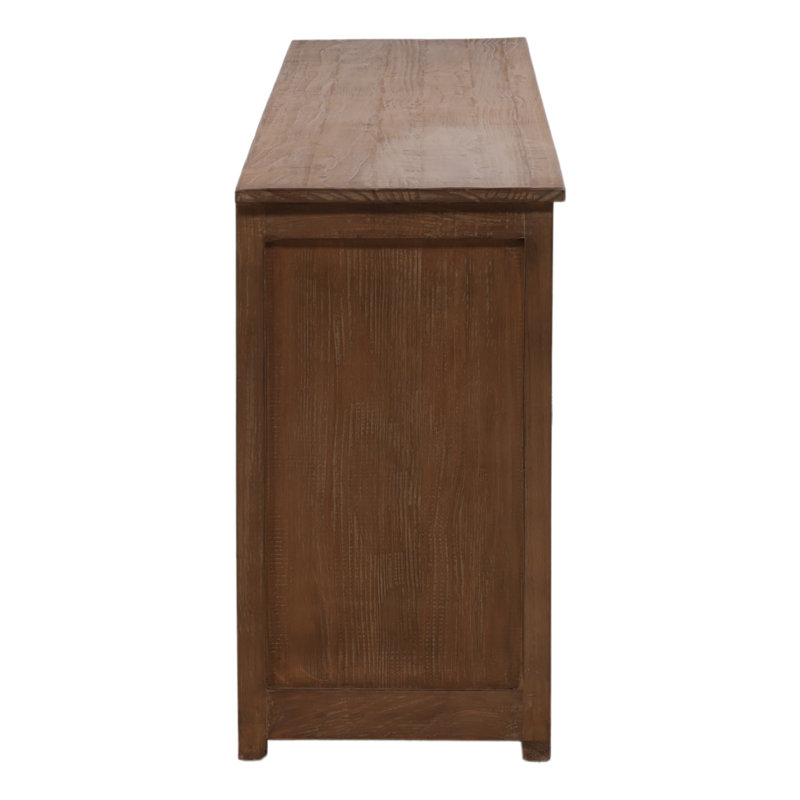 Nico 83-Inch Reclaimed Pine Light Wash Reclaimed Pine 6-Door Sideboard, 31.5" H x 109.4" W x 17.5" D, 8, Brown