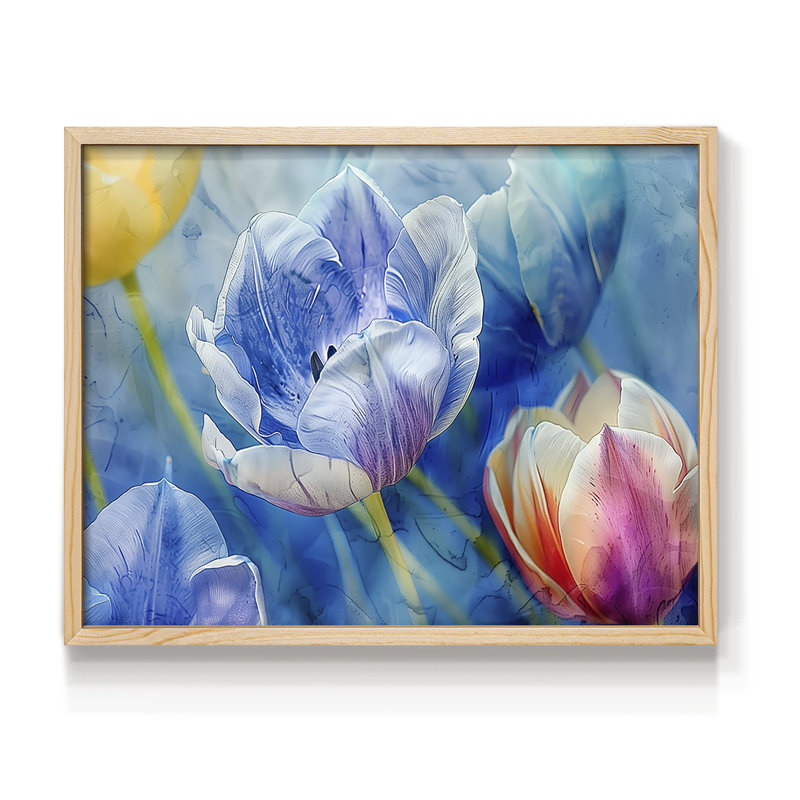 Série florale - CXIV - reproduction encadrée, H 11 po x l 14 po, Naturel