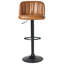Swivel Upholstered and Faux Leather Adjustable Height Bar Stool-316747819