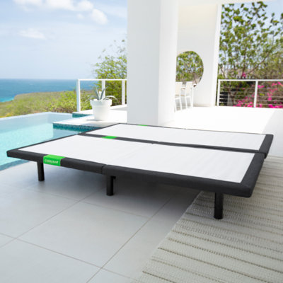 Cariloha Foundation Base Split King 6" 9" 12" Adjustable Height Replaces Box Spring Fits in existing bed frames White
