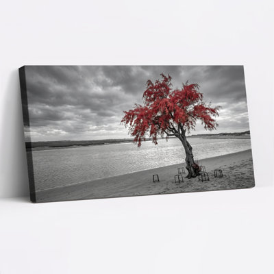 Arbre rouge, reproduction d'art sur toile, ensemble de 1