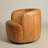 Jaydin 100% Genuine Leather Swivel Barrel Armchair with Natural Leather Aroma-427038219