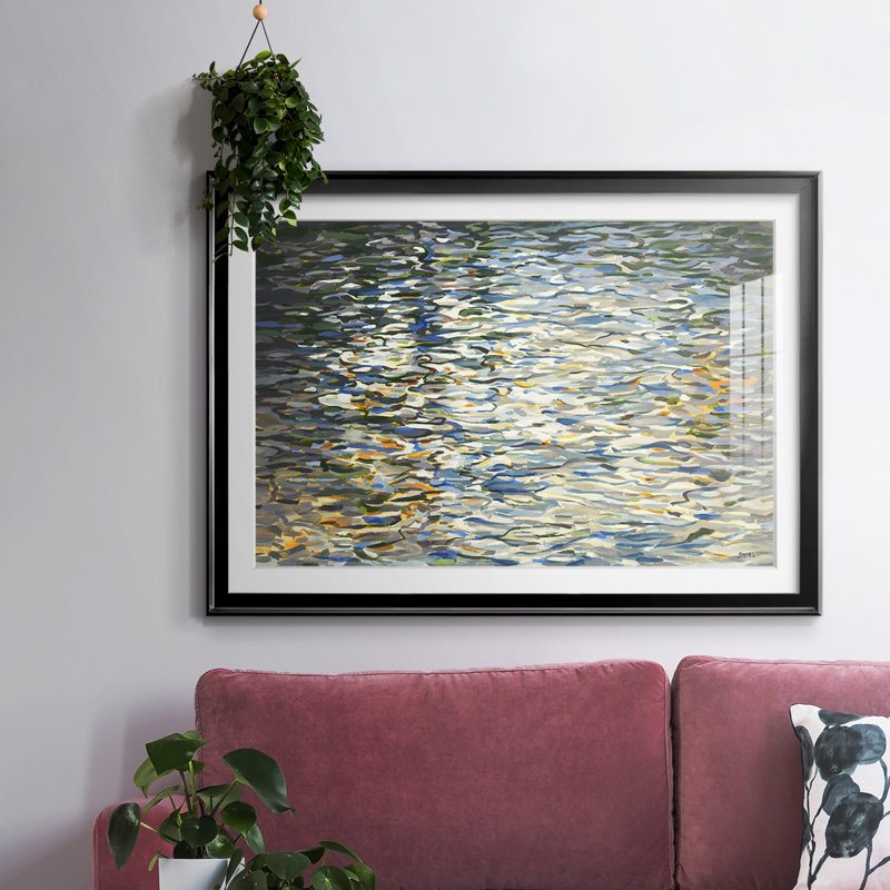 Réflexions de l'eau, H 30 po x l 44 po x P 1,5 po, Noir