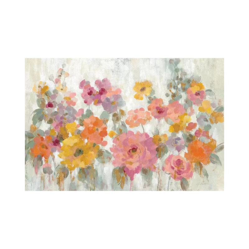 «Garden Fun» par Silvia Vassileva - reproduction d'art, Pas de tapis, H 18 po x l 26 po x P 1,5 po, Toile tendue