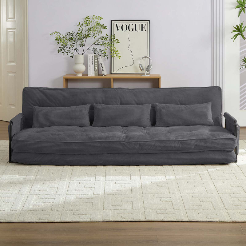 2+3 Piece Convertible Sofa Bed Set - Dual Reclining Loveseat & Sectional With 6-way Adjustable Backrests, Tufted Corded Fabric, Storage Pockets - Space-saving