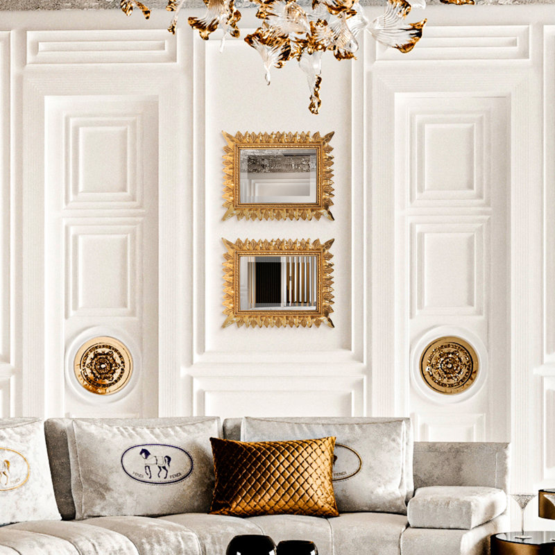 Bitozeves of Gold Petite Mirrors- Rectangular