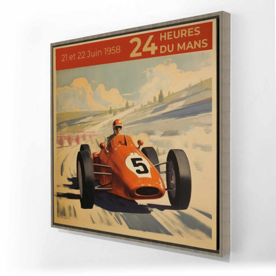 Number 5 - Illustrative Office Framed Canvas for Home Decor