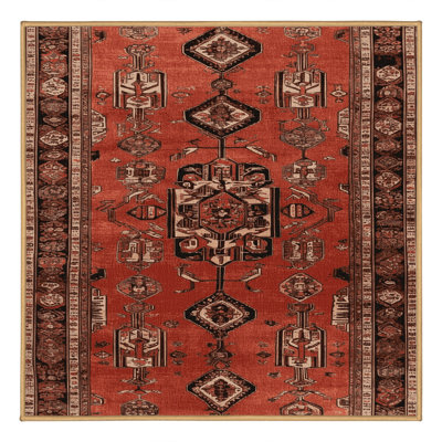 Machine Washable Persian Brown Area Rug
