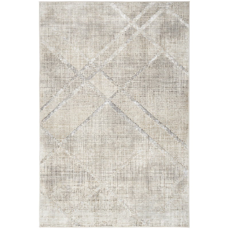 Dore Abstract Grey Area Rug, Rectangle 5'3" x 7'3"