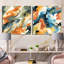 Daelon Expedition - ensemble de 2 collages carrés abstraits-101847429-101847425