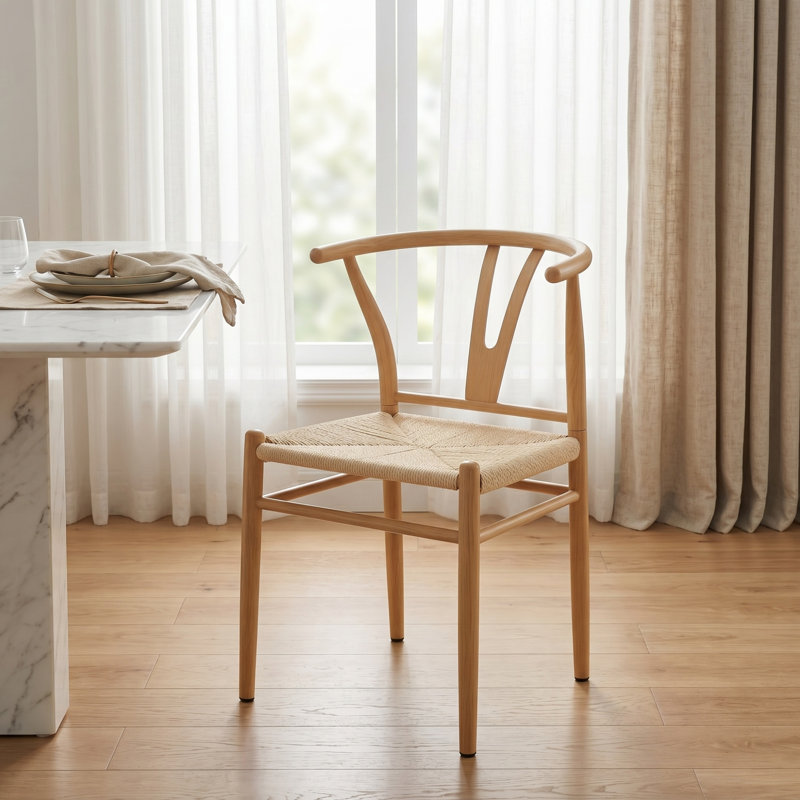 Chaise de salle à manger, 2, Bois naturel
