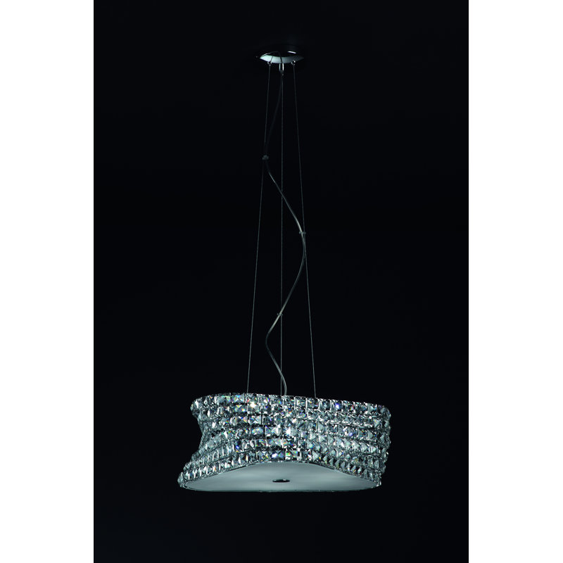 6 - Light Chrome Unique/Statement Pendant, Clear