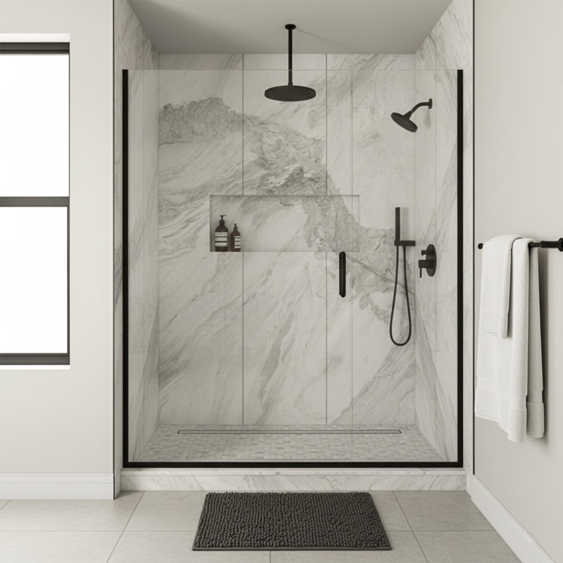 Arbescato Polished Shower Wall System (5-Piece)