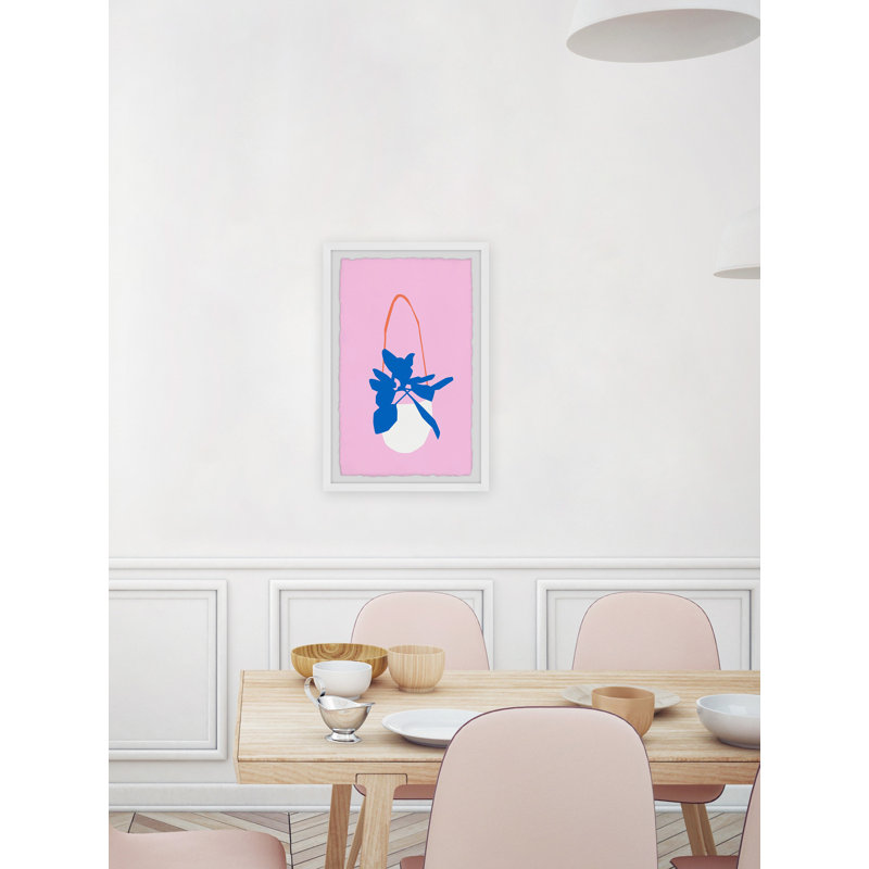 White Hanging Pot - Single Picture Frame Painting, 30cm H x 20cm W