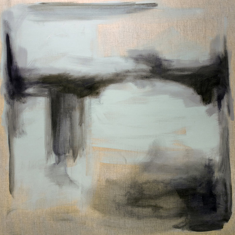 «Blue and Black Abstract» par Thom Filicia, peinture sur toile sans cadre