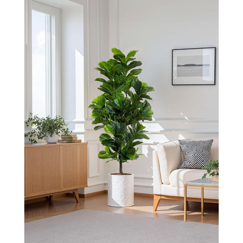 72" Artificial Fiddle Leaf Fig Tree, Set of 1