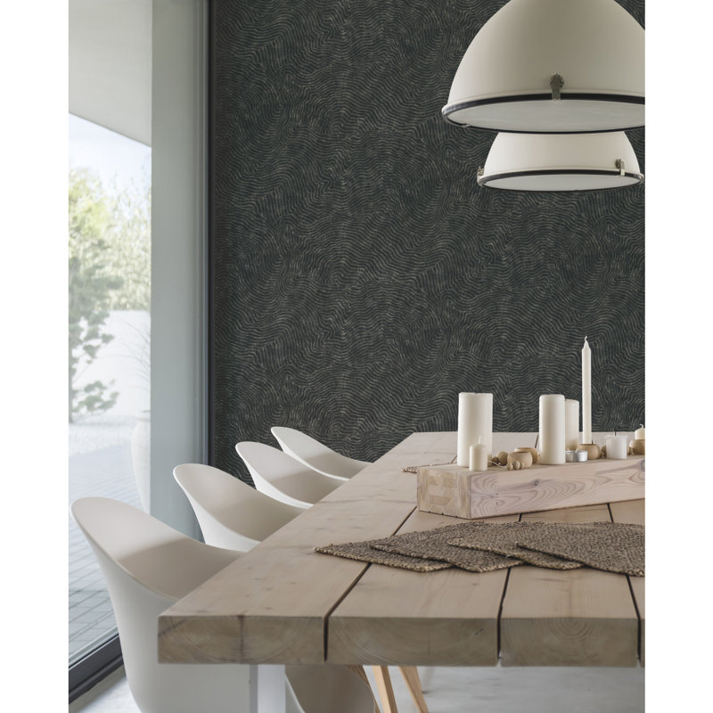 27' L x 27" W Wallpaper Roll, Black
