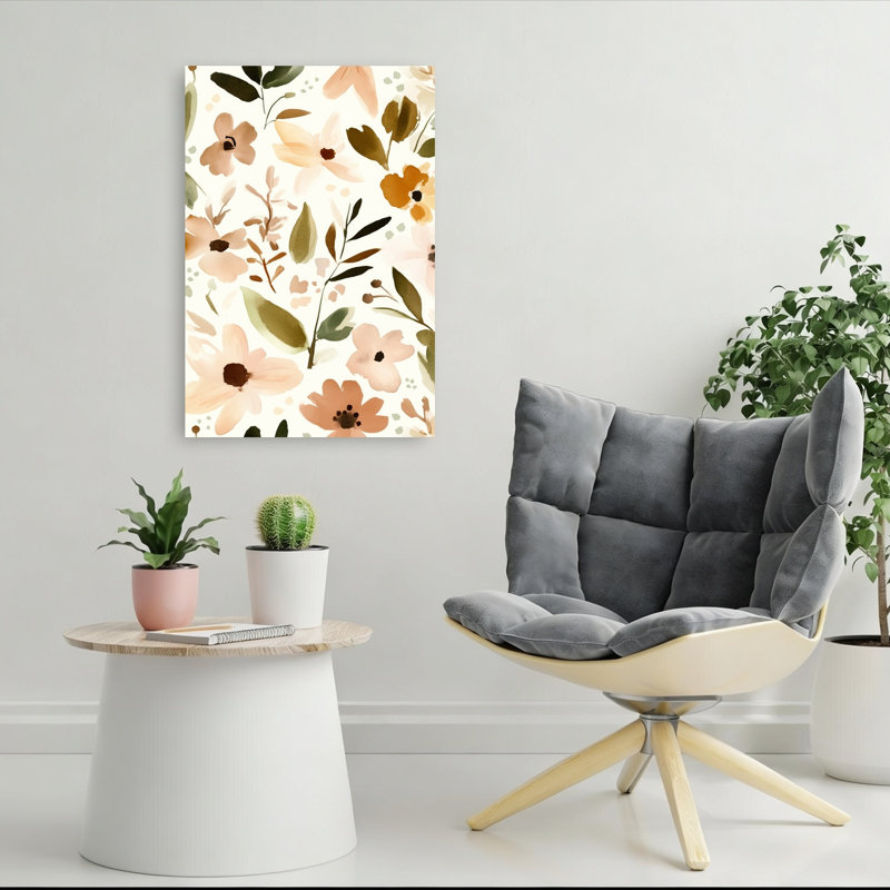 Rêves de fleurs - Affiche murale abstraite délicate et élégante représentant une fleur naturelle, H 36 po x l 24 po