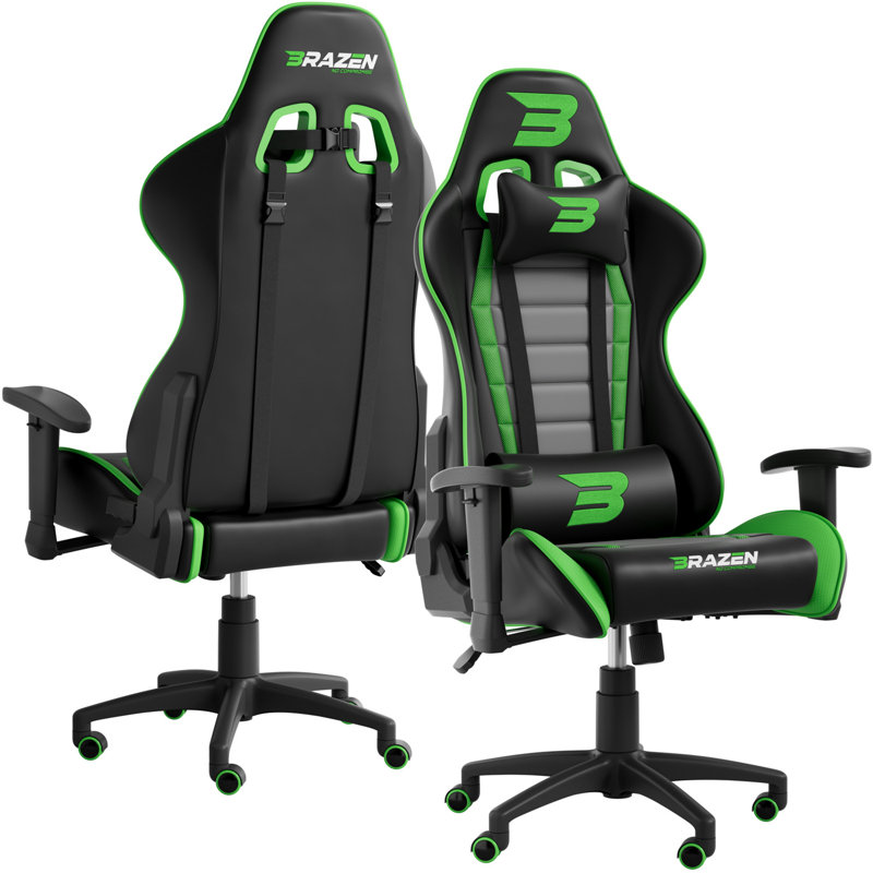BraZen Sentinel Elite PC Gaming Chair, Green/Black