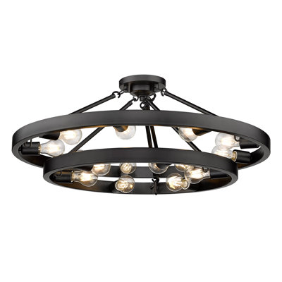 Plafonnier semi-encastré 15 lumières 32 po Easterwood