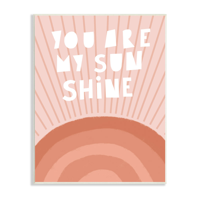 «My Sunshine Motivation», orange, rosé, arc-en-ciel, Plaque murale, H 10 po x l 15 po