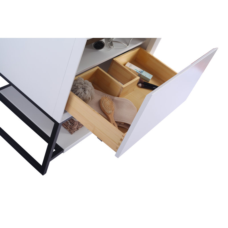 Ensemble de meuble-lavabo simple 30 po Riey, Quartz blanc, Blanc