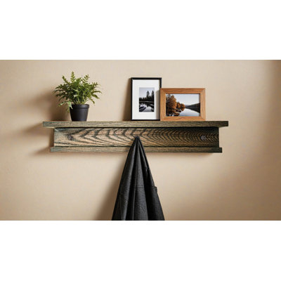Rayne 3 Piece Oak Shelves With Hooks