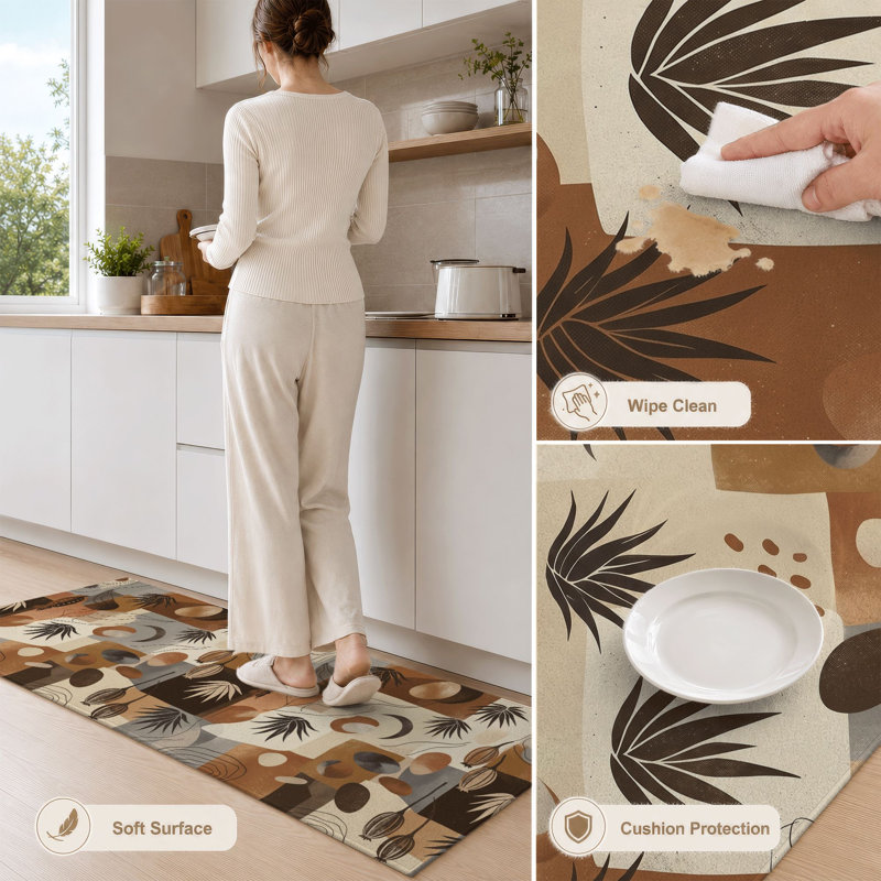 Tapis de cuisine lavables antidérapants inspirés de la nature