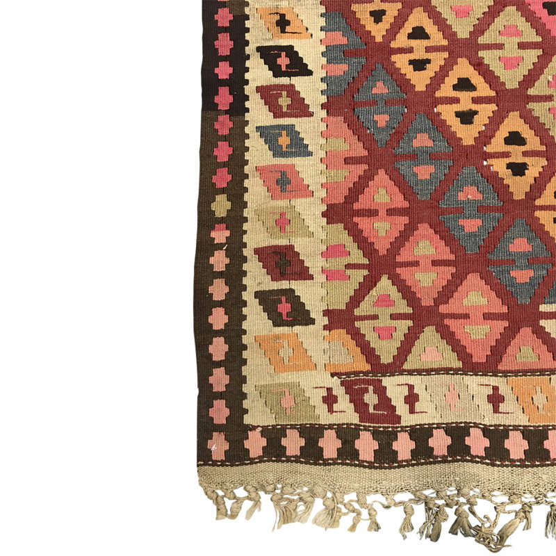 Ghelim Wool Pink/Ivory Rug