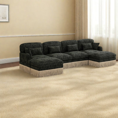 Modular Deep Seat Sofas, Chenille U Shaped Modern Living Room Home