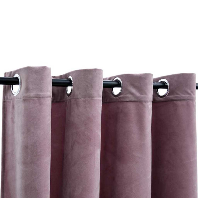 Laurine Blackout Curtain Pair, Width 140 x Drop 225cm, Antique pink