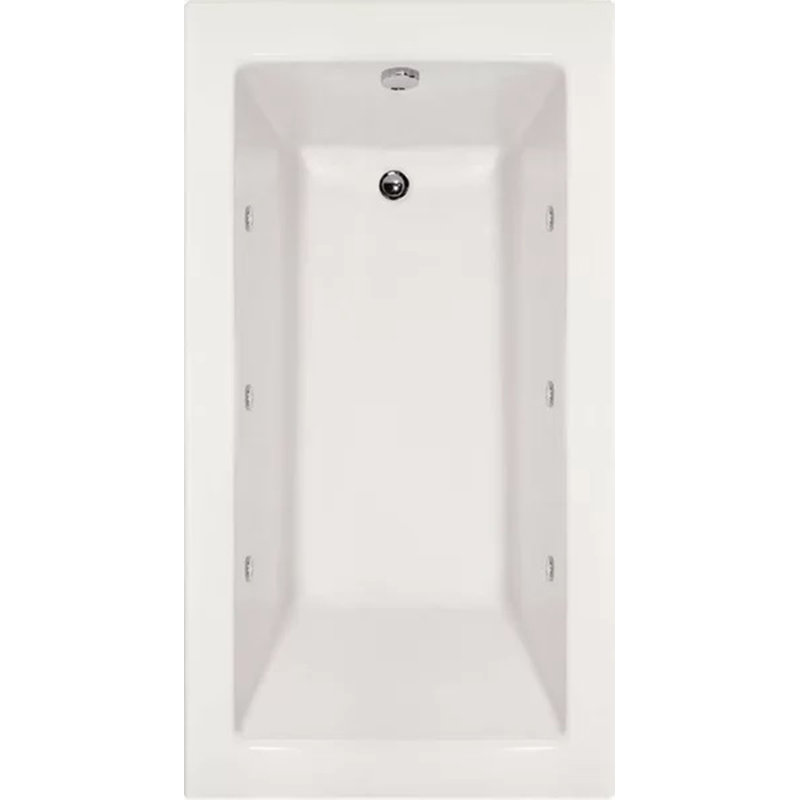 Sydney 60'' L Whirlpool Bathtub, White, Left, Polished Chrome