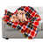 Red Plaid/Embroidered Paw Design