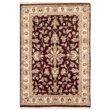 Hand-Knotted High-Quality Rust and Ivory Area Rug