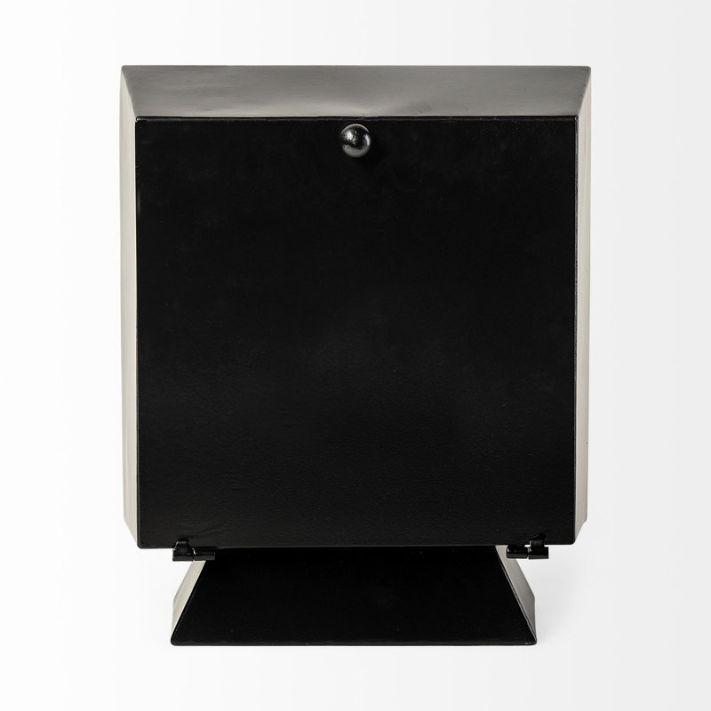 Horloge de table carrée en métal noir