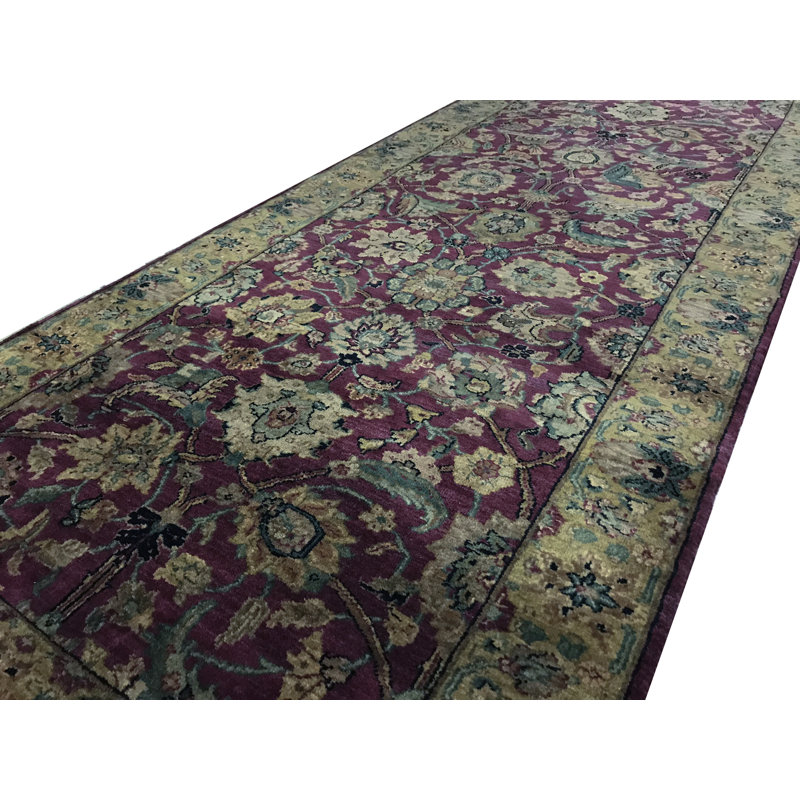 Hand-Knotted High-Quality Red Runner