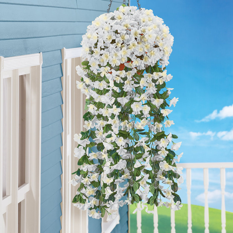 Fleurs de cerisier suspendues artificielles, Blanc