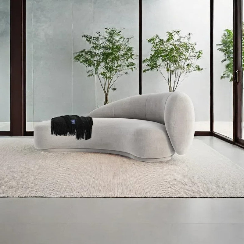 Chaise longue décontractée moderne à la mode minimaliste, Orienté à droite, Gris clair