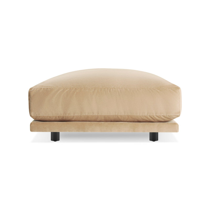 Sunday Ottoman, Camel Velvet Polyester Blend
