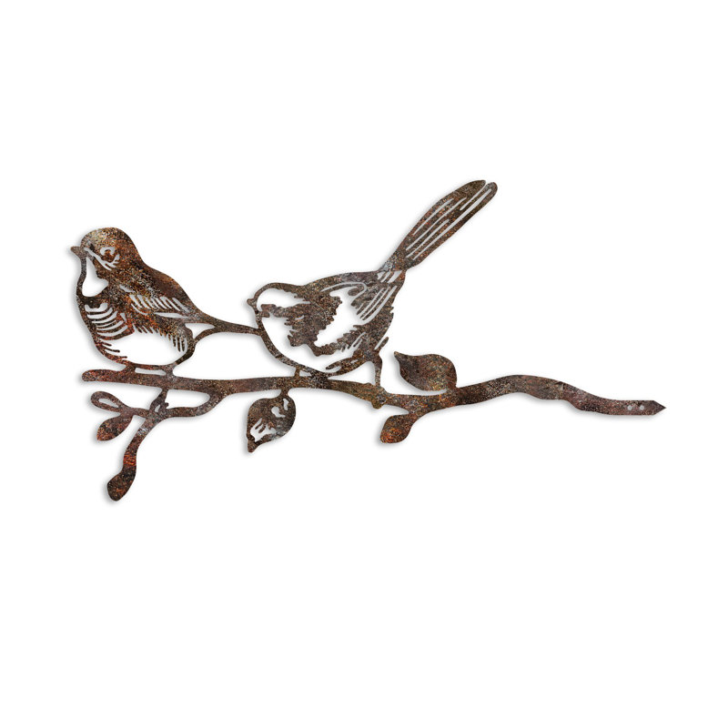 Hand-Painted Decorative Garden Object, 19.7 x 10.2 inches | 100% Metal, Thickness: 0.06 inches | Brown Finish, No Assembly Required | Unique Design Enhances Outdoor Spaces, Durable and Stylish Accent Piece
