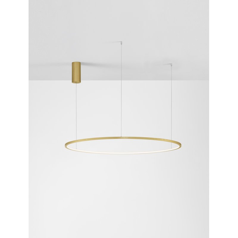 1 - Light Gold LED Wagon Wheel Pendant