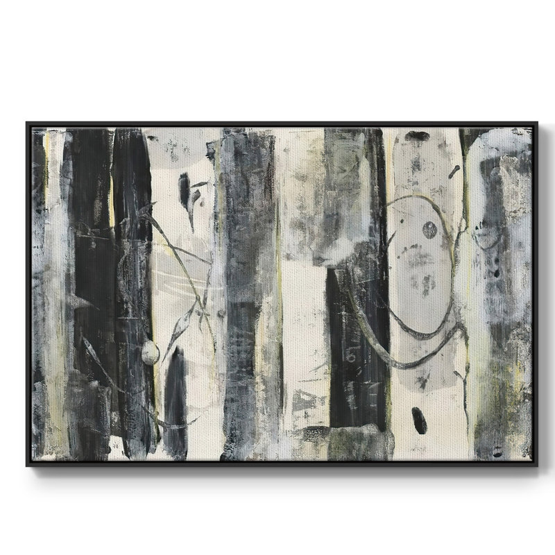 Debout debout II, H 25 po x l 37 po x P 2 po, Toile avec cadre flottant noir, Pas de tapis