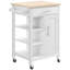 Adjustable Kitchen Island Cart With Solid Wood Top, Drawer, And Storage For Dining Room Efficiency